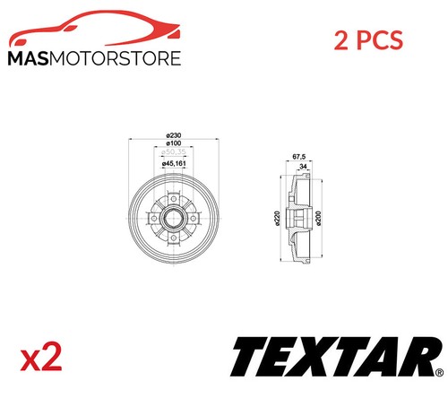Rear brake drum textar - drum,