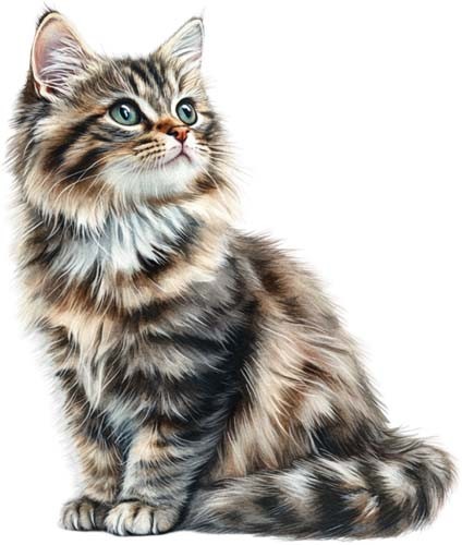 Watercolour kitten wall - watercolour,