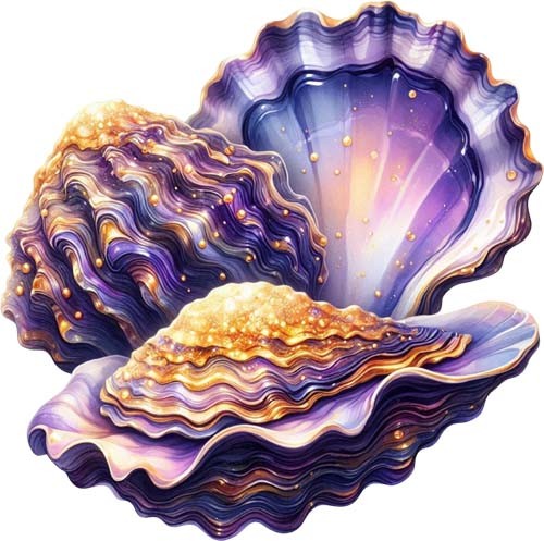 Watercolour seashell wall - seashell,