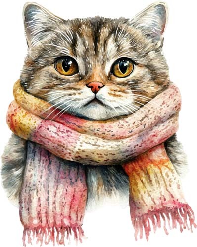Watercolour kitten wall art - watercolour,