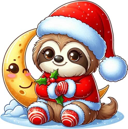 Colour christmas moon - colour,