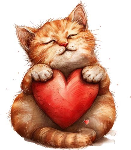 Watercolour kitten wall - watercolour,
