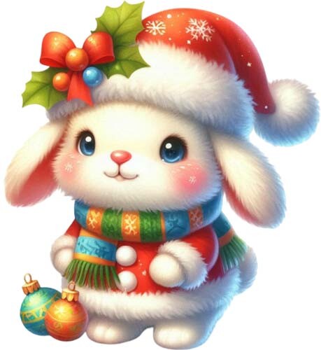 Christmas bunny rabbit - bunny, wall