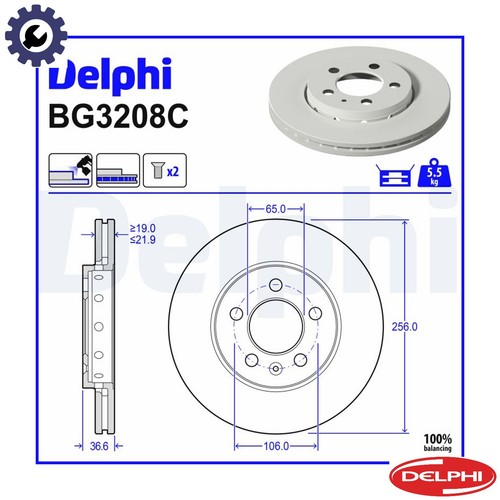 Brake disc bg3208c for vw - 2x,