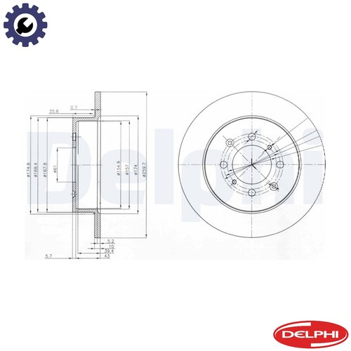 Brake disc bg3793 for mg - brake,