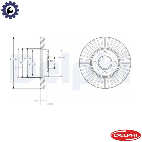 Brake disc bg4117 for - brake, ford