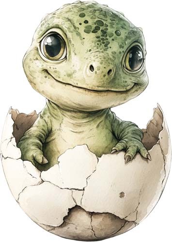 Watercolour dinosaur wall - watercolour, art