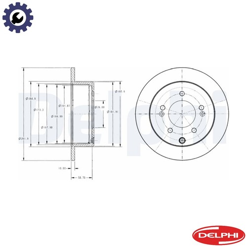 Brake disc bg4327 for kia - disc,