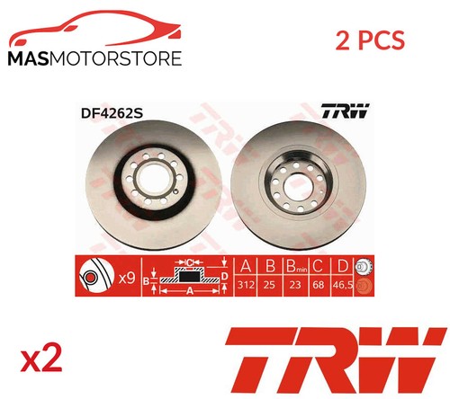 Front brake discs set - set, trw