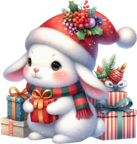 Christmas bunny rabbit wall - bunny,