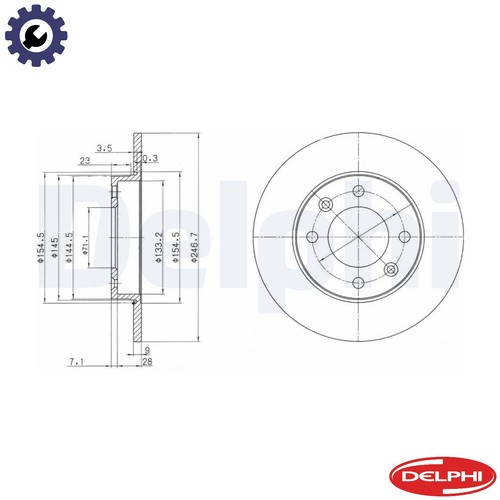 Brake disc bg3653 for - 2x,