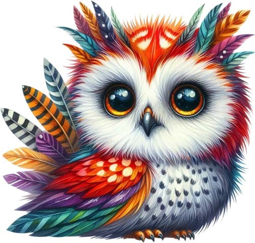 Watercolour owl bird - owl, art