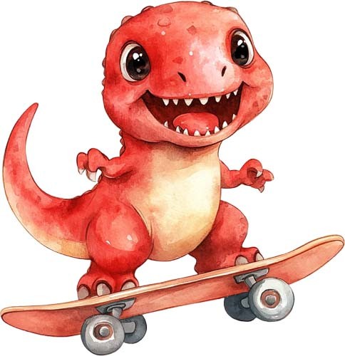 Watercolour dinosaur wall art - watercolour,