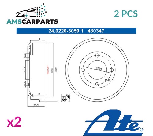 Brake drum pair set rear - brake,