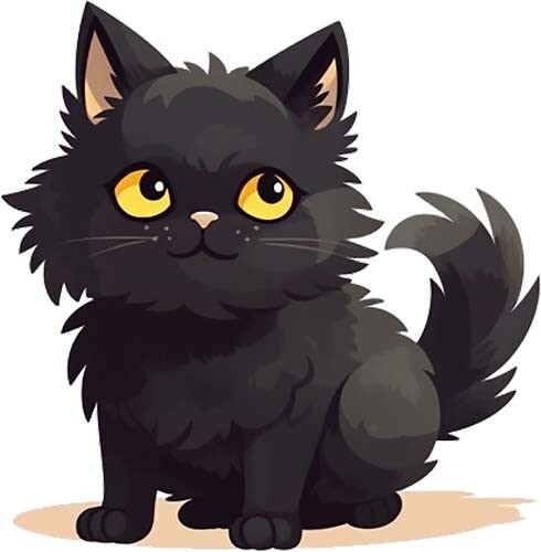 Colour christmas black cat - colour,