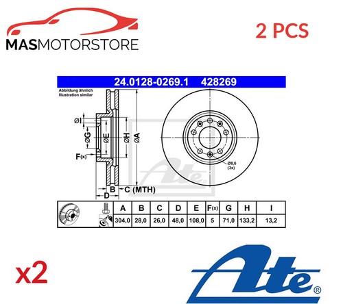 Brake discs set pair front - , ate