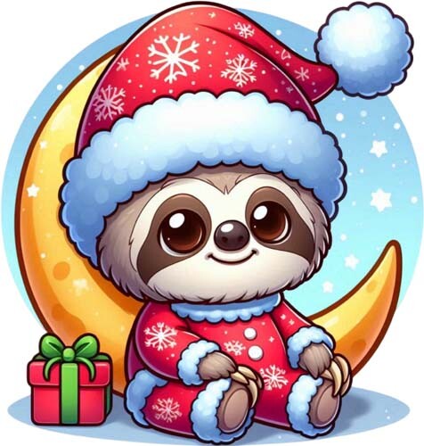 Colour christmas baby - colour, sloth