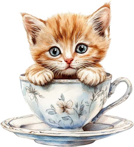 Watercolour kitten wall art - wall,