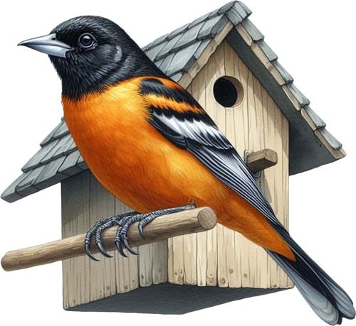 Baltimore oriole bird wall - wall, art