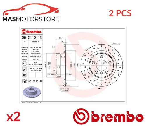 Brake discs set - brake, rear