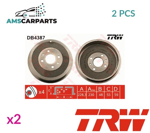 Brake drum pair - pair, rear