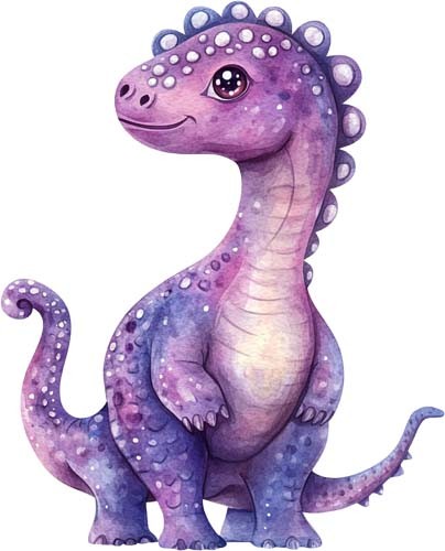 Watercolour dinosaur wall art - dinosaur,