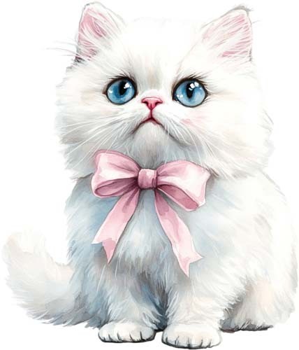 Watercolour kitten wall - wall, art