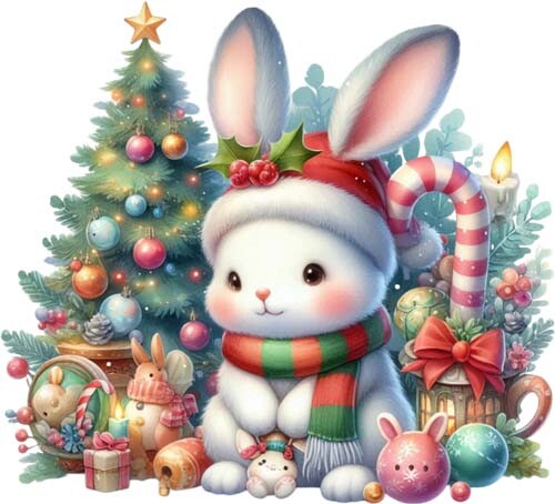 Christmas bunny rabbit wall - bunny,