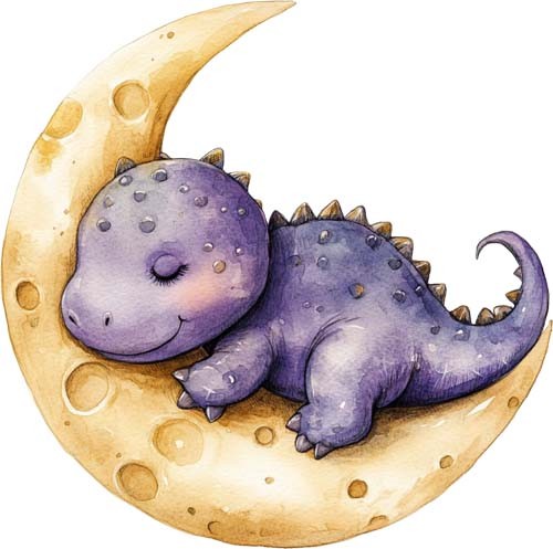 Watercolour dinosaur wall art - dinosaur,