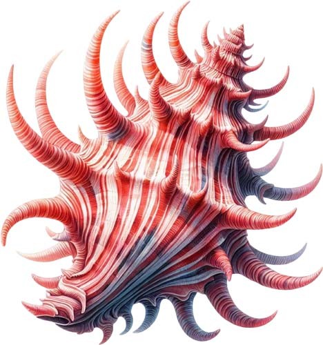 Watercolour seashell wall art - watercolour,