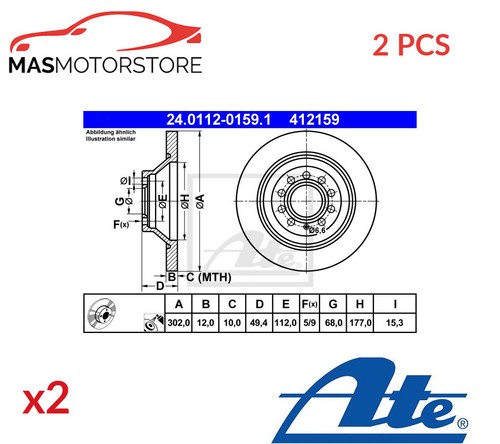 Brake discs set pair - pair, rear